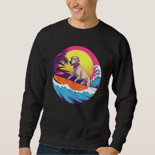 Sudadera Weimaraner Surfing Funny Dog Beach