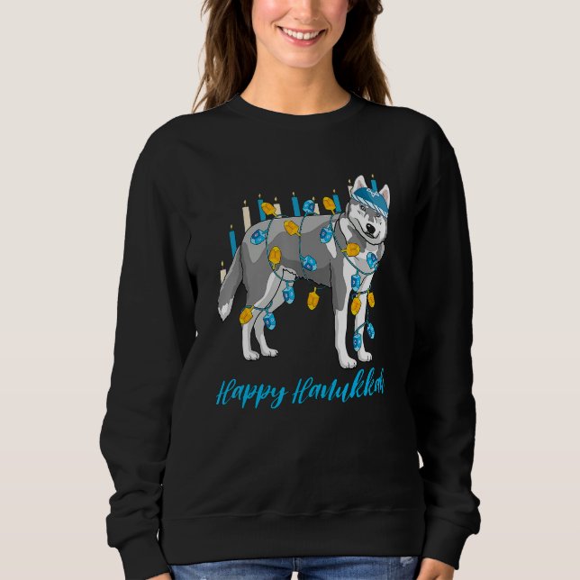 Sudadera Weiner Dog Menorah Festive Mazel Tov Hanukkah Jewi (Anverso)