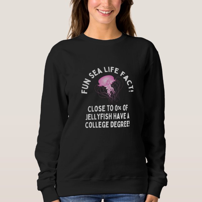 Sudadera Weird Humor  Sea Life Fact Jellyfish College Degre (Anverso)