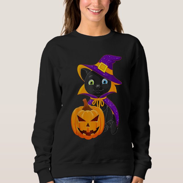 Sudadera Welcome Happy Hat Cat Halloween 2023 Devil Face Pu (Anverso)