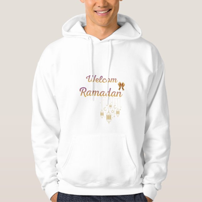 Sudadera Welcome Ramadan Elegant Islamic Lantern Design – R (Anverso)