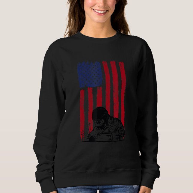 Sudadera WELDER - Patriotic American Flag Welder Fun Weldin (Anverso)