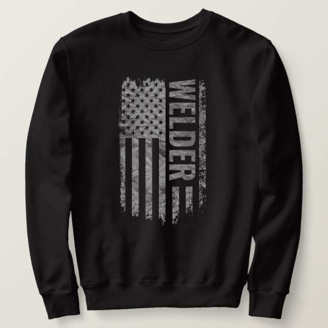 Sudadera Welder USA Flag Distressed design (Anverso del diseño)