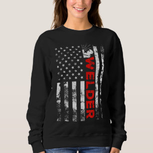 Sudadera Welder Vintage USA Bandera Americana Soldadura