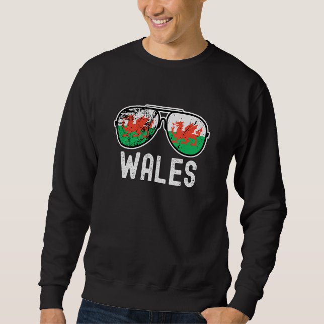 Sudadera Welsh Flag Sunglasses Wales (Anverso)
