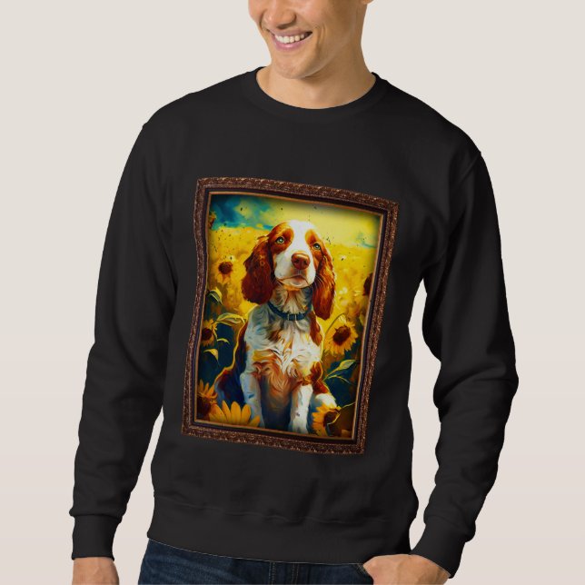 Sudadera Welsh Springer Spaniel Painting Sunflower Flower M (Anverso)