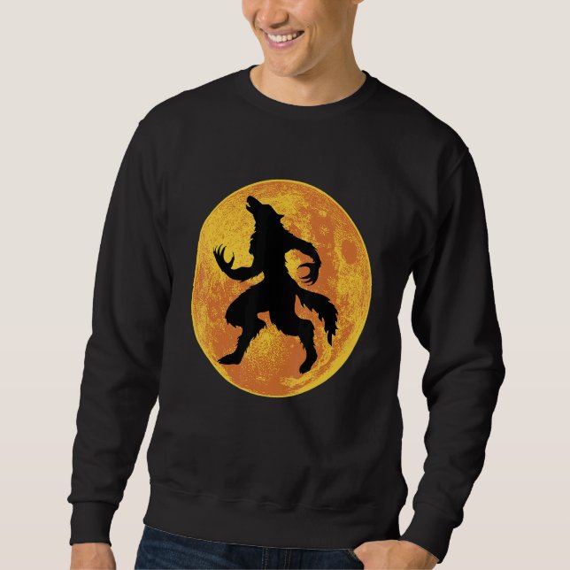 Sudadera Werewolf Halloween Full Moon Scary Wolf Horror Laz (Anverso)