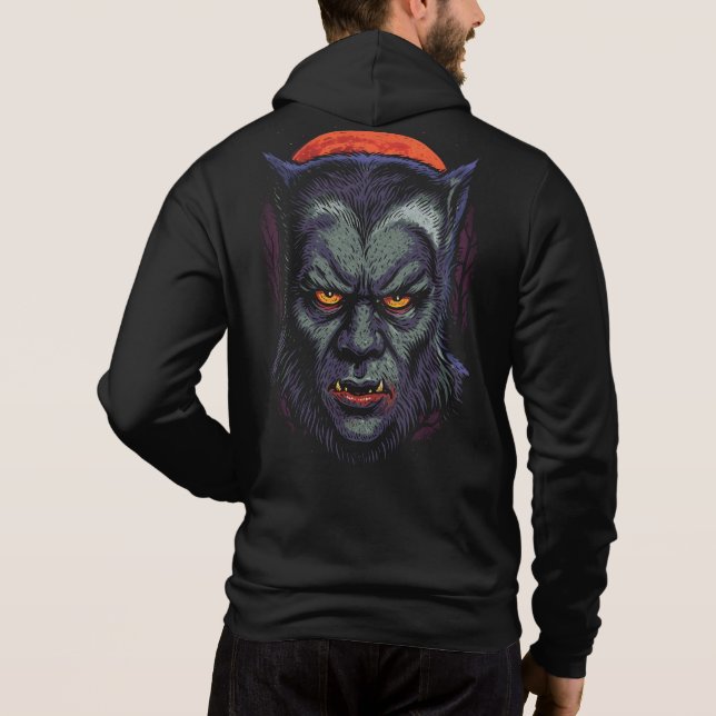 Sudadera Werewolf Maldición Hoodie - clásico horror de Wolf (Reverso)