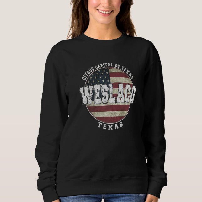 Sudadera Weslaco Texas Vintage American flag (Anverso)