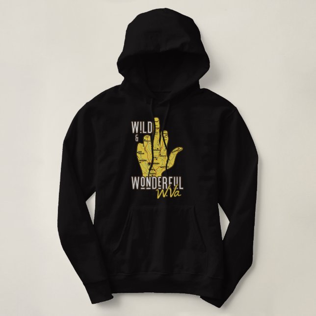 Sudadera West Virginia Map WV Middle Finger Funny WV Souven (Diseño del anverso)