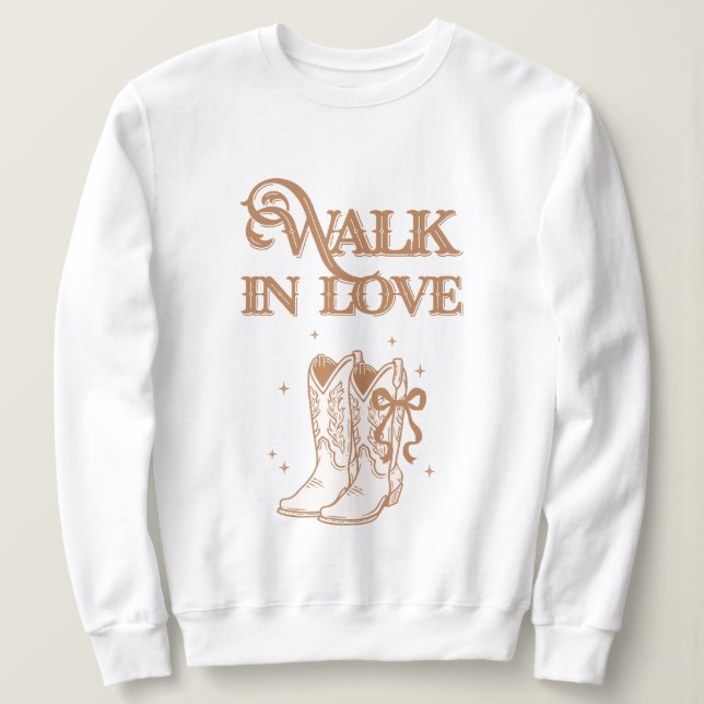Sudadera Western Cowgirl Boots walk in faith (Anverso del diseño)