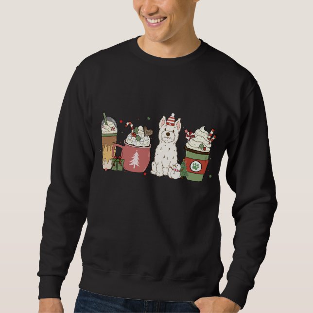 Sudadera Westie Coffee Latte Navidades de Invierno Perro Fi (Anverso)