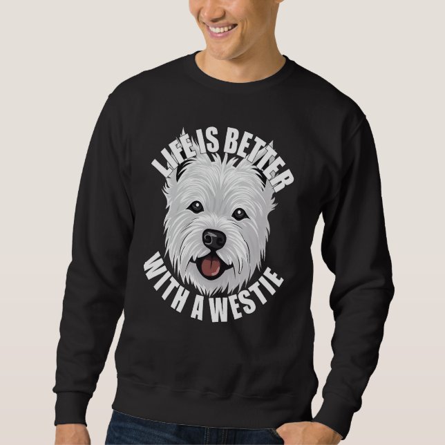Sudadera Westie con un perro terrier West Highland (Anverso)