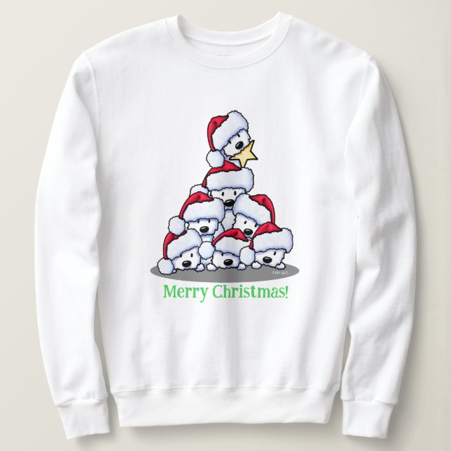 Sudadera Westie Dog Christmas Tree T-Shirt (Anverso del diseño)