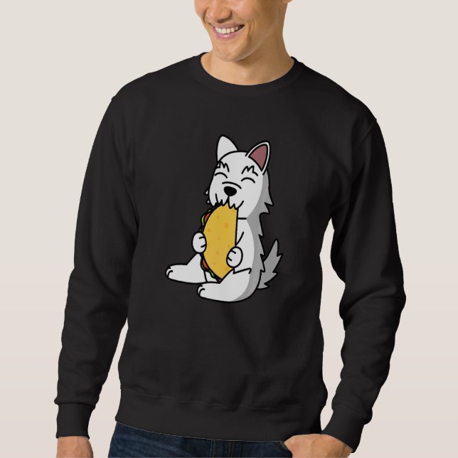 Sudadera Westie Eating A Taco Dog   (Anverso)
