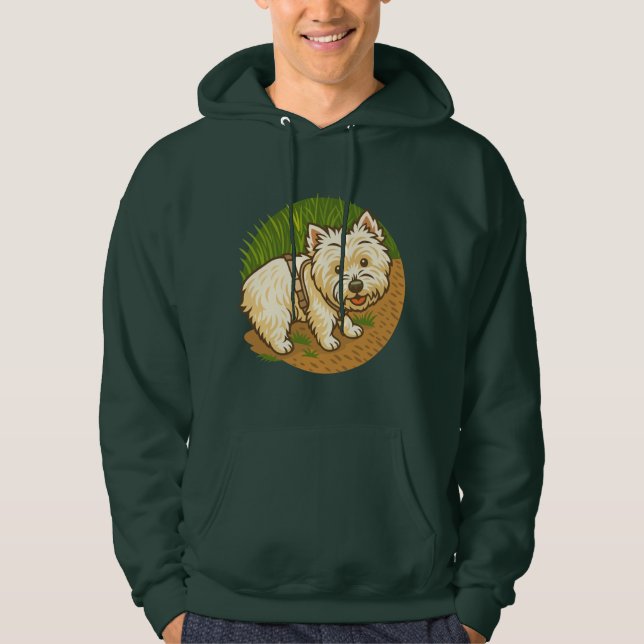 Sudadera Westie feliz en el sendero natural (Anverso)