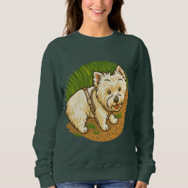 Sudadera Westie feliz en el sendero natural