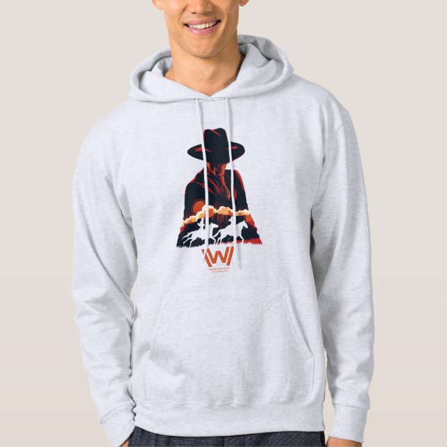 Sudadera Westworld | Hombre con silueta del desierto negro (Anverso)