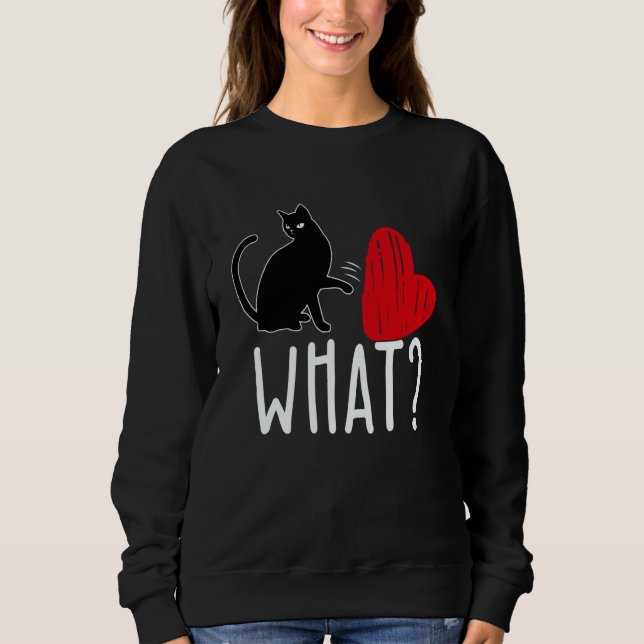 Sudadera What Cat Is My Valentine Cat Kiddy Mom Dad Date Si (Anverso)