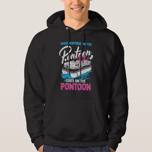 Sudadera What Happens On The Pontoon Boat Captain  Party (Anverso)