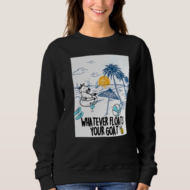 Sudadera Whatever Floats Your Goat Goat river floating (Anverso)
