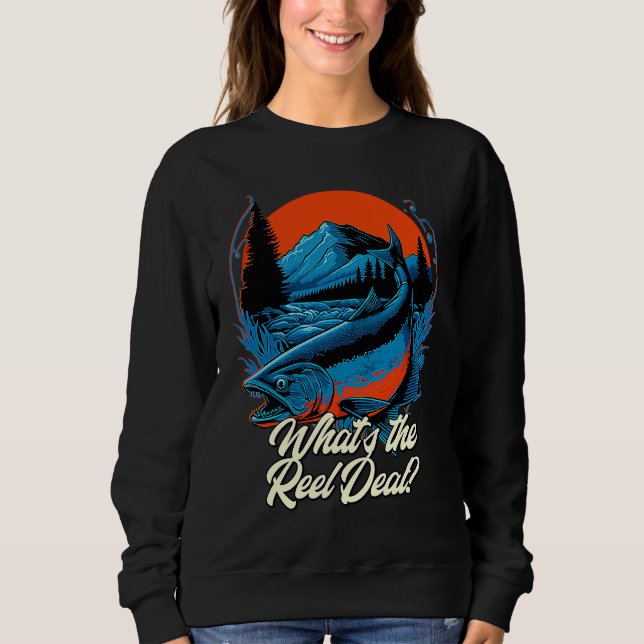 Sudadera What's the Reel Deal Lakes Fishing Lagoon Fisherma (Anverso)