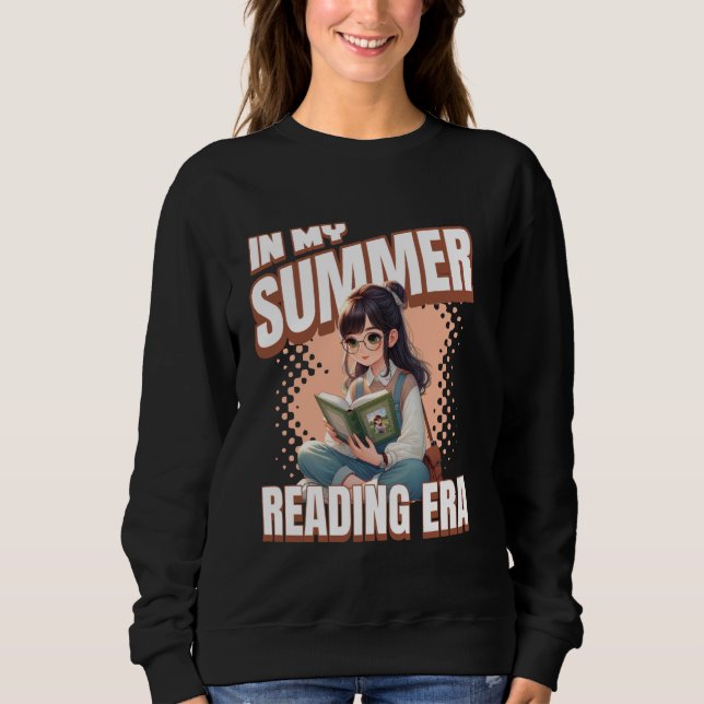Sudadera Whimsical Anime Style Girl In My Summer Reading Er (Anverso)