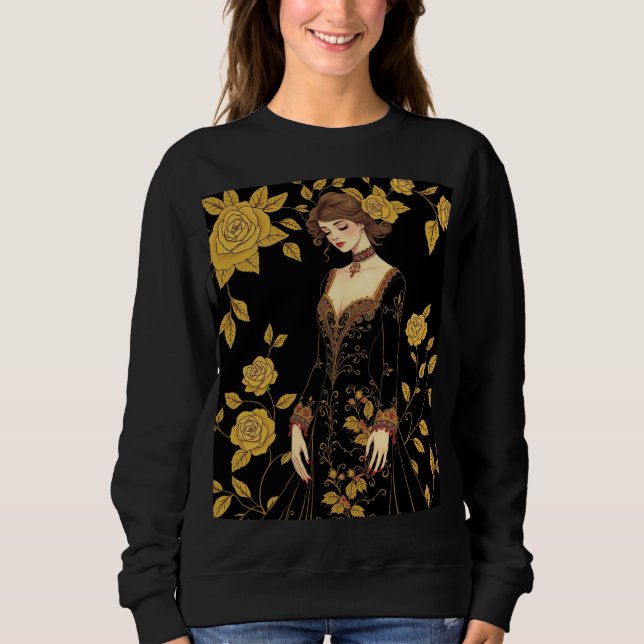 Sudadera Whimsical Baroque Muse Sweatshirt - Embroider dora (Anverso)