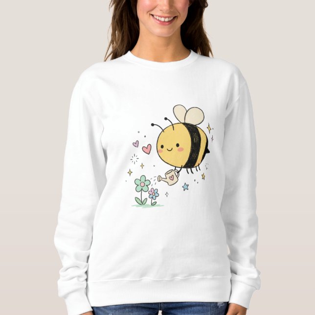 Sudadera  Whimsical Bumblebee Floral Art Lovers (Anverso)