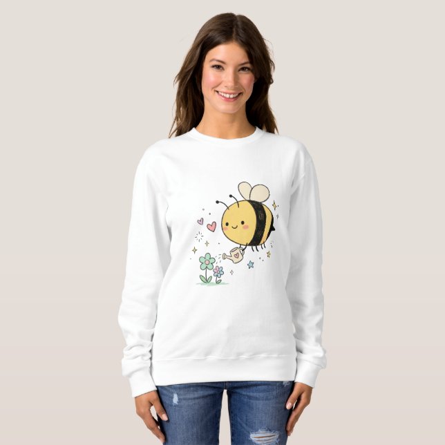 Sudadera  Whimsical Bumblebee Floral Art Lovers (Anverso completo)
