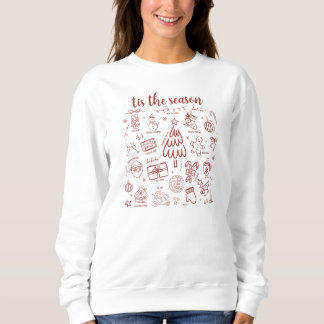 Sudadera Whimsical Hand Drawn Doodle Red