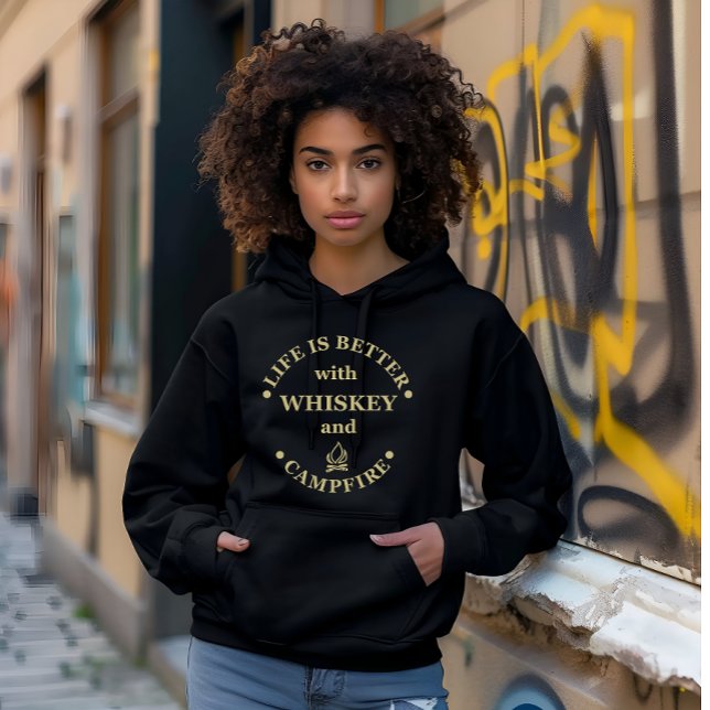 Sudadera Whiskey cita graciosos dichos de camping (Subido por el creador)
