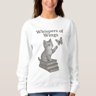 Sudadera Whispers of Wings: Magical Cat, Butterfly & Book