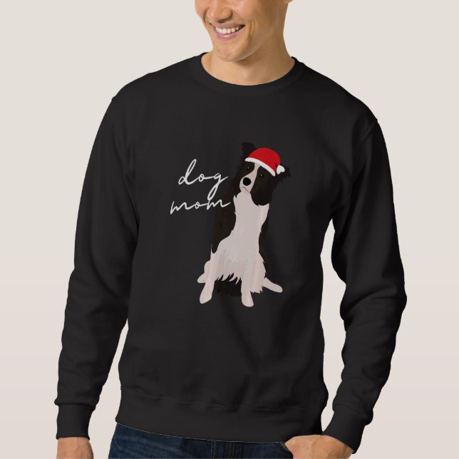 Sudadera White & Black Border Collie Dog Mom Christmas (Anverso)