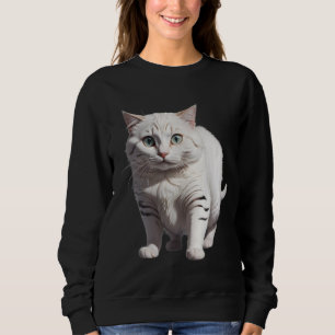 Sudadera White Cat with Subtle Gray Tabby Markings