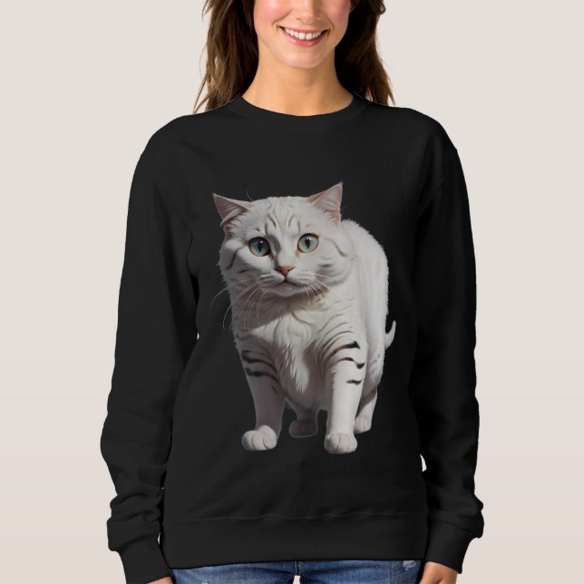 Sudadera White Cat with Subtle Gray Tabby Markings (Anverso)