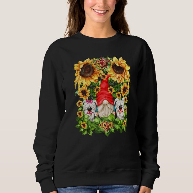 Sudadera White Dog Graphic For Yorkie Mom And Dad Sunflower (Anverso)