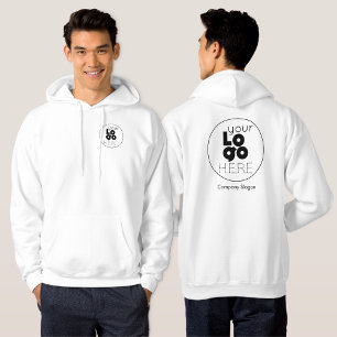 Sudadera White Hoodie con el logotipo de su empresa en reve