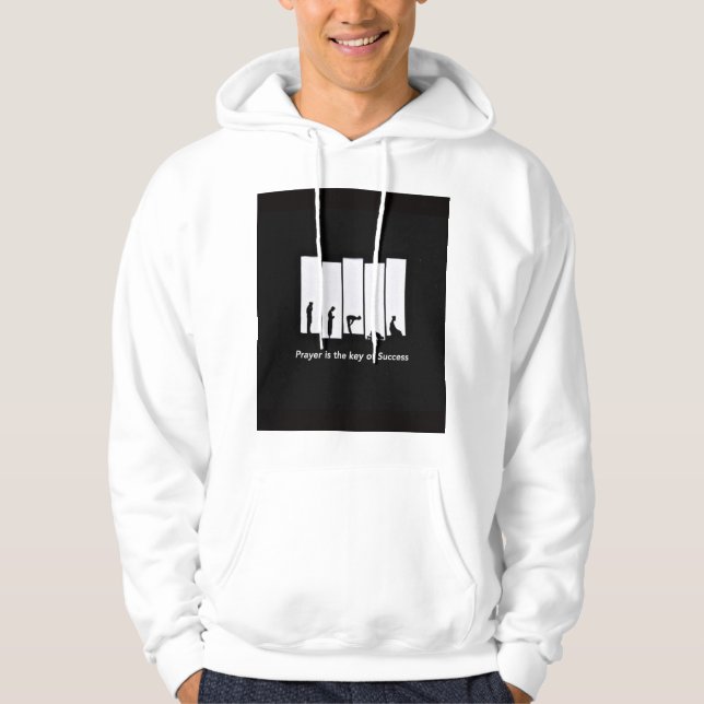 Sudadera White hoodie Printed mens hoodie  (Anverso)