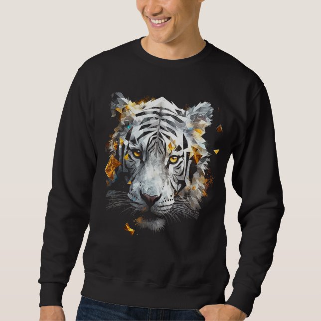 Sudadera White Tiger - Art Animal Motif Tiger (Anverso)