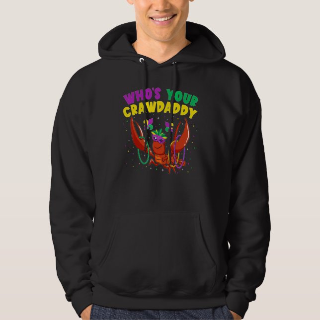 Sudadera Who's Your Crawdaddy Crawfish Jester Beads  Mardi  (Anverso)