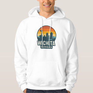 Sudadera Wichita Kansas Skyline Sunset Ciudad Retro Moder