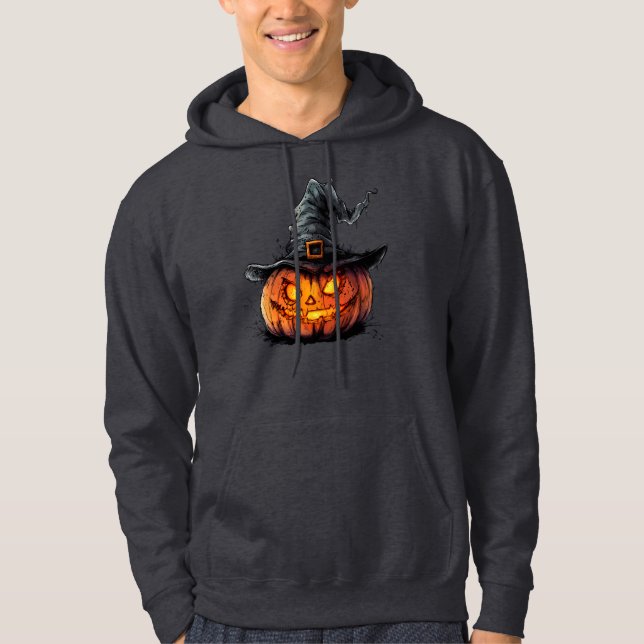 Sudadera Wicked Pumpkin Witch Hat Halloween T-Shirt (Anverso)