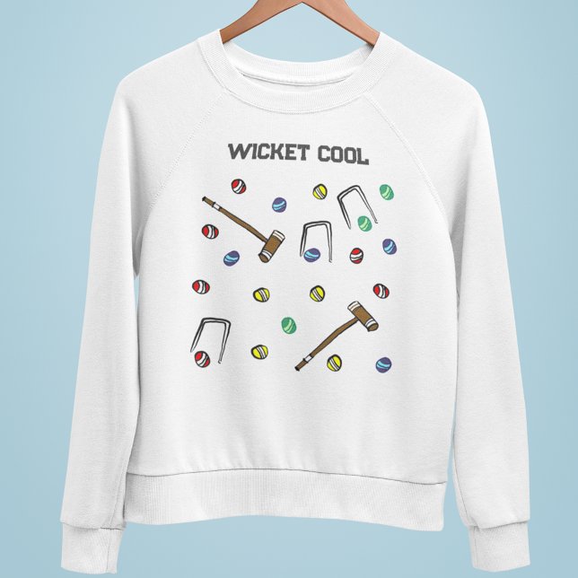 Sudadera Wicket Guay Whimsical Hand-Illustrated Croquet (This croquet-themed men's sweatshirt is wicket cool!

 )