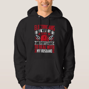 Sudadera Wif de Lineman, trabajador eléctrico, esposa de el