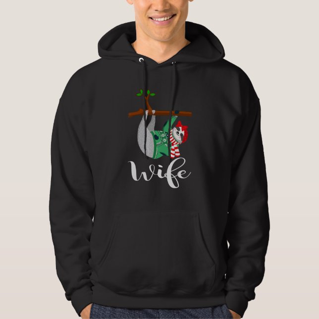 Sudadera Wife Sloth Santa Hat  Christmas Pajama Family (Anverso)