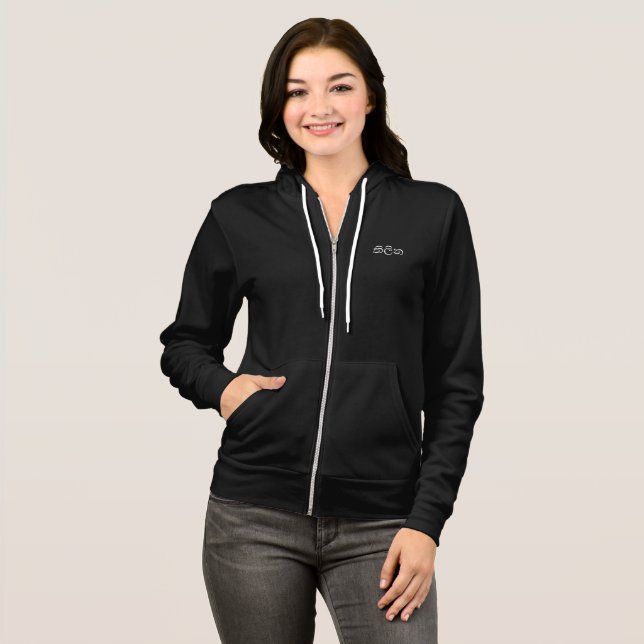 Sudadera Wifey mujeres blancas de escritura negra moderna (Anverso completo)