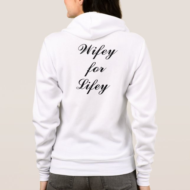 Sudadera Wifey para Lifey Hoody en negro (Reverso)