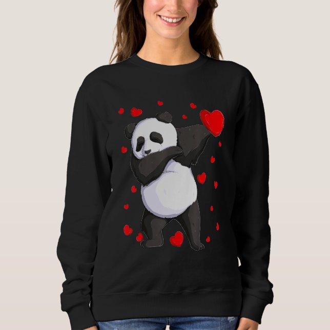 Sudadera Wild Dab Animals Dabbing Panda Bear St Valentine's (Anverso)