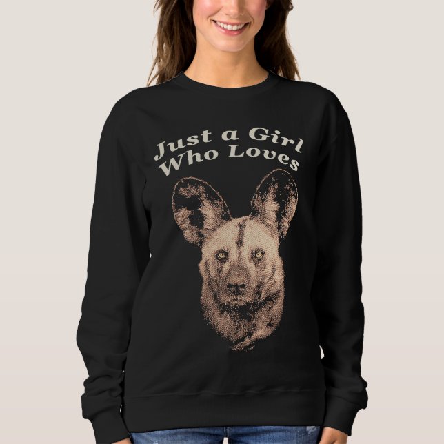 Sudadera Wild Dog Close up Picture with Text Just a Girl Wh (Anverso)